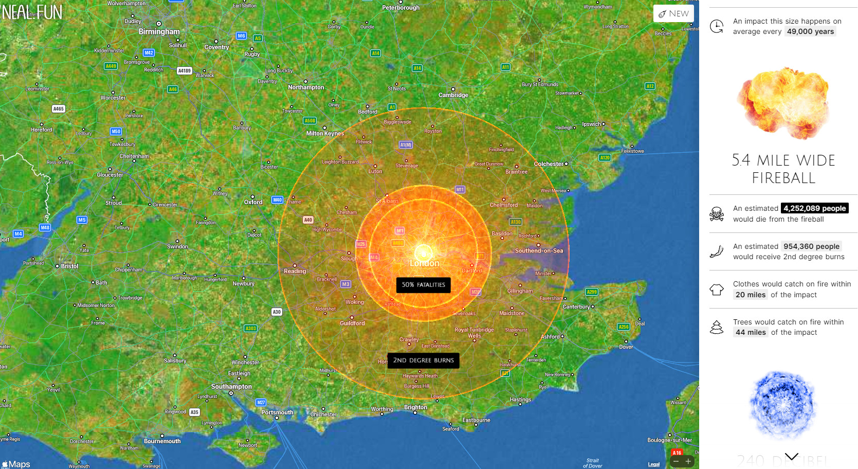 Asteroit çarpma simülatörü Neal Agarwal