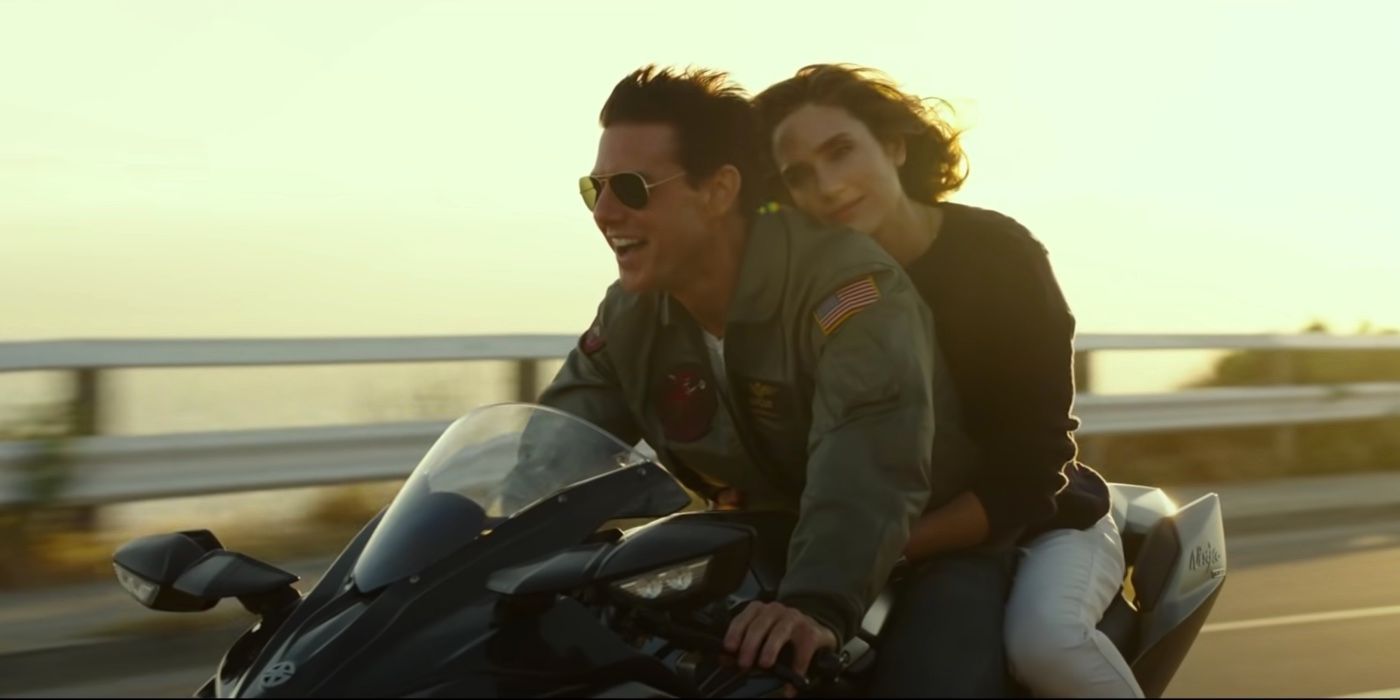 Tom Cruise ve Jennifer Connelly, Top Gun Maverick'te motosiklet sürüyor
