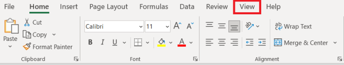 Excel Menüsü -Görünüm