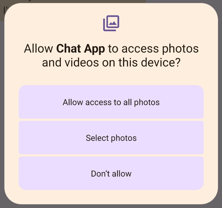 Android 14 Seçilmiş Fotoğraflar Erişimi