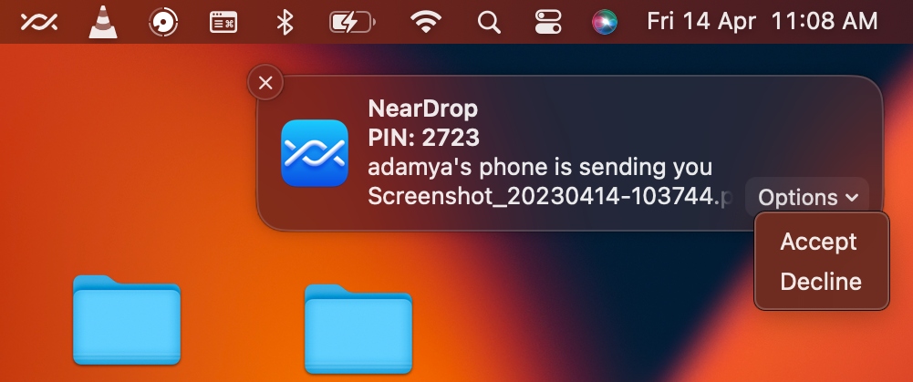 NearDrop Nearby Share Android MacOS