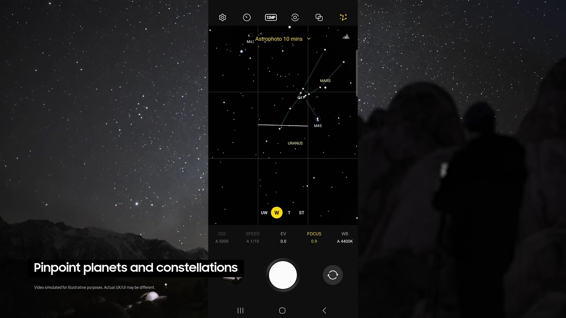 Galaxy S23 Ultra Sky Guide takımyıldızı astrofotoğrafçılığı
