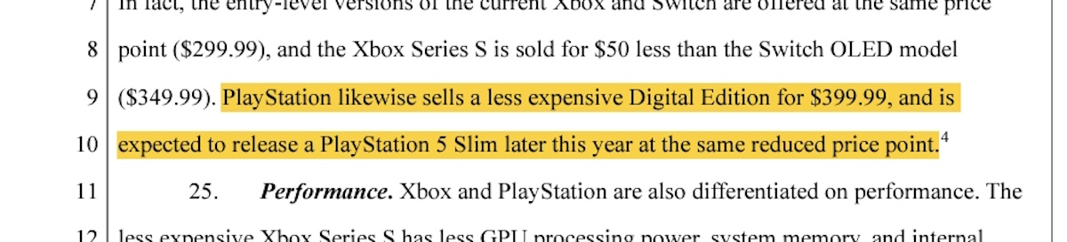 MS ve FTC'de PS5 Slim'ten bahsetme