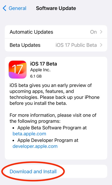 iOS 17 genel beta sürümü, yazılım güncellemelerinde indirilebilir ve kurulabilir
