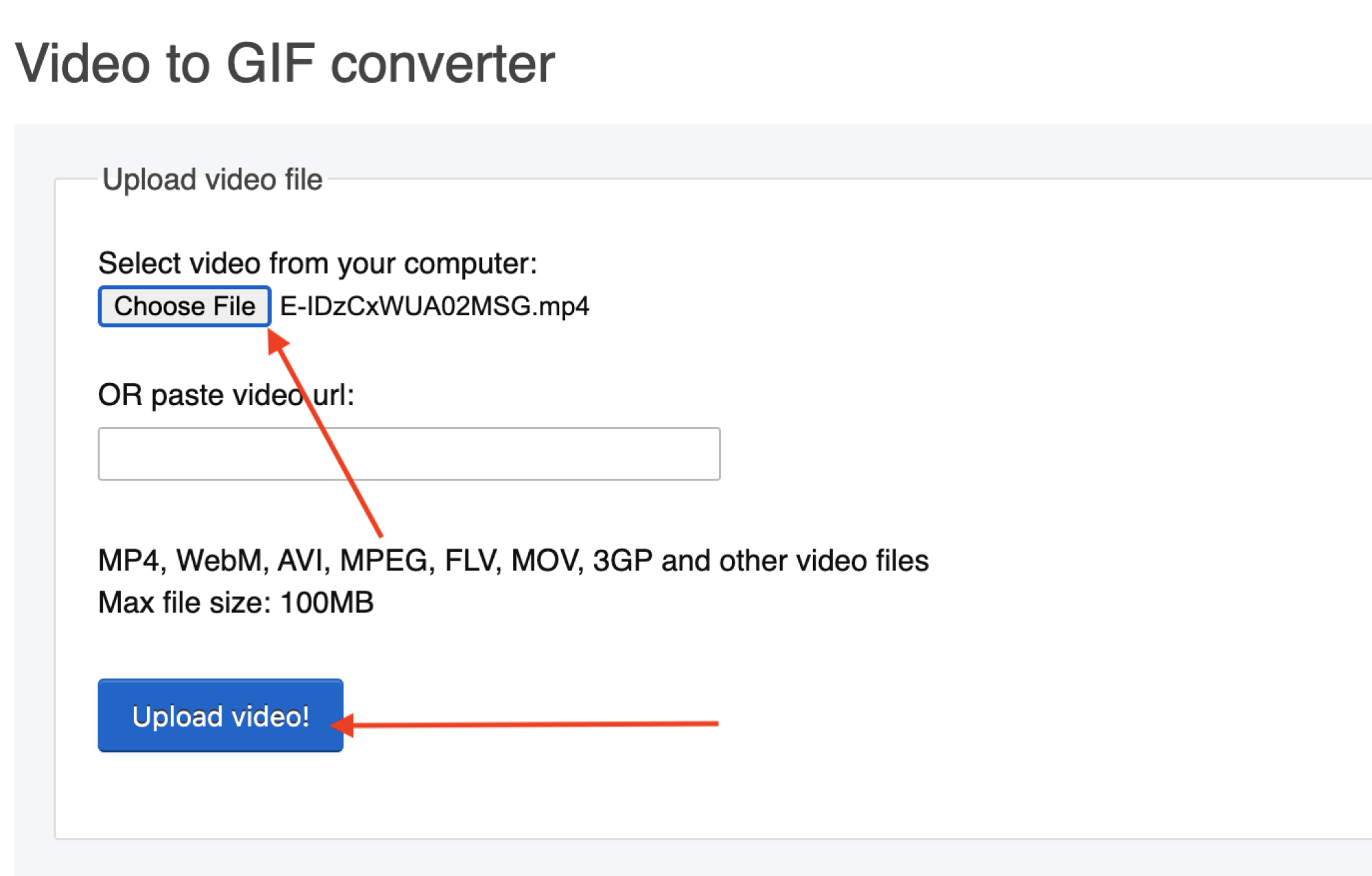 EZ GIF'in videodan GIF'e dönüştürücüsünün ekran görüntüsü 