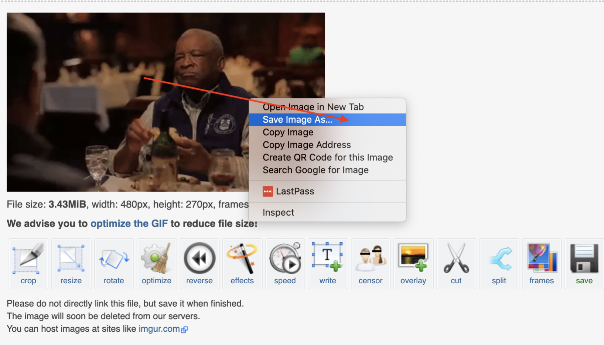EZ GIF'in videodan GIF'e dönüştürücüsünün ekran görüntüsü 