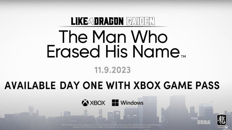 Like A Dragon Gaiden: Adını Silinen Adam, Birinci Gün Xbox Game Pass’e Çıkıyor