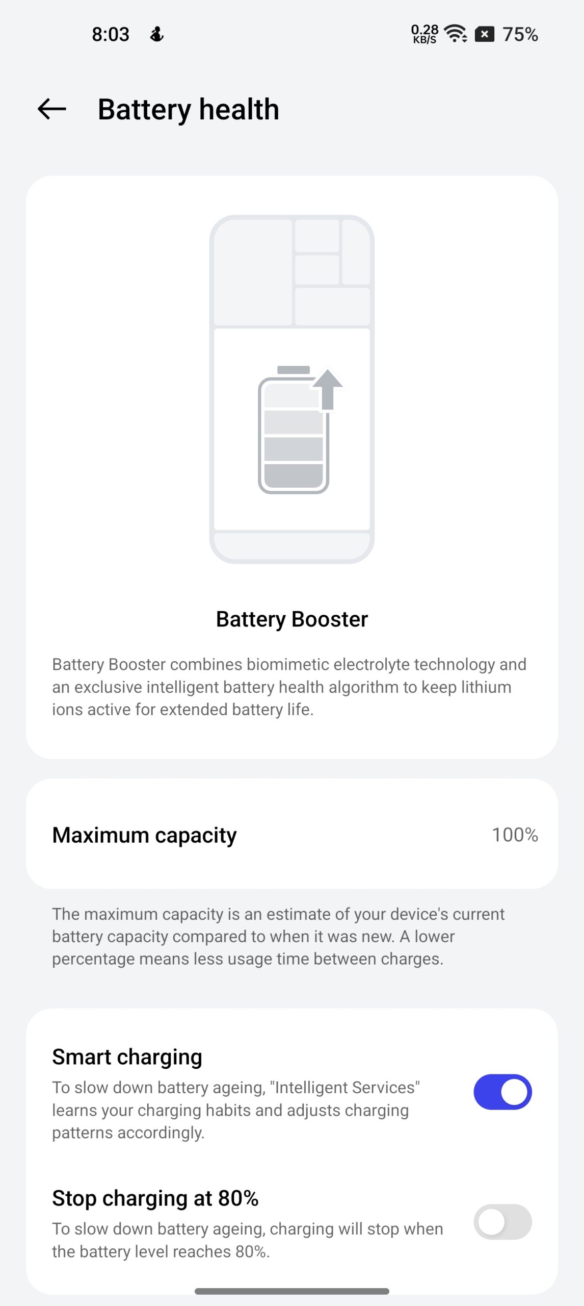 OnePlus Oksijen OS 14 Pil uygulaması
