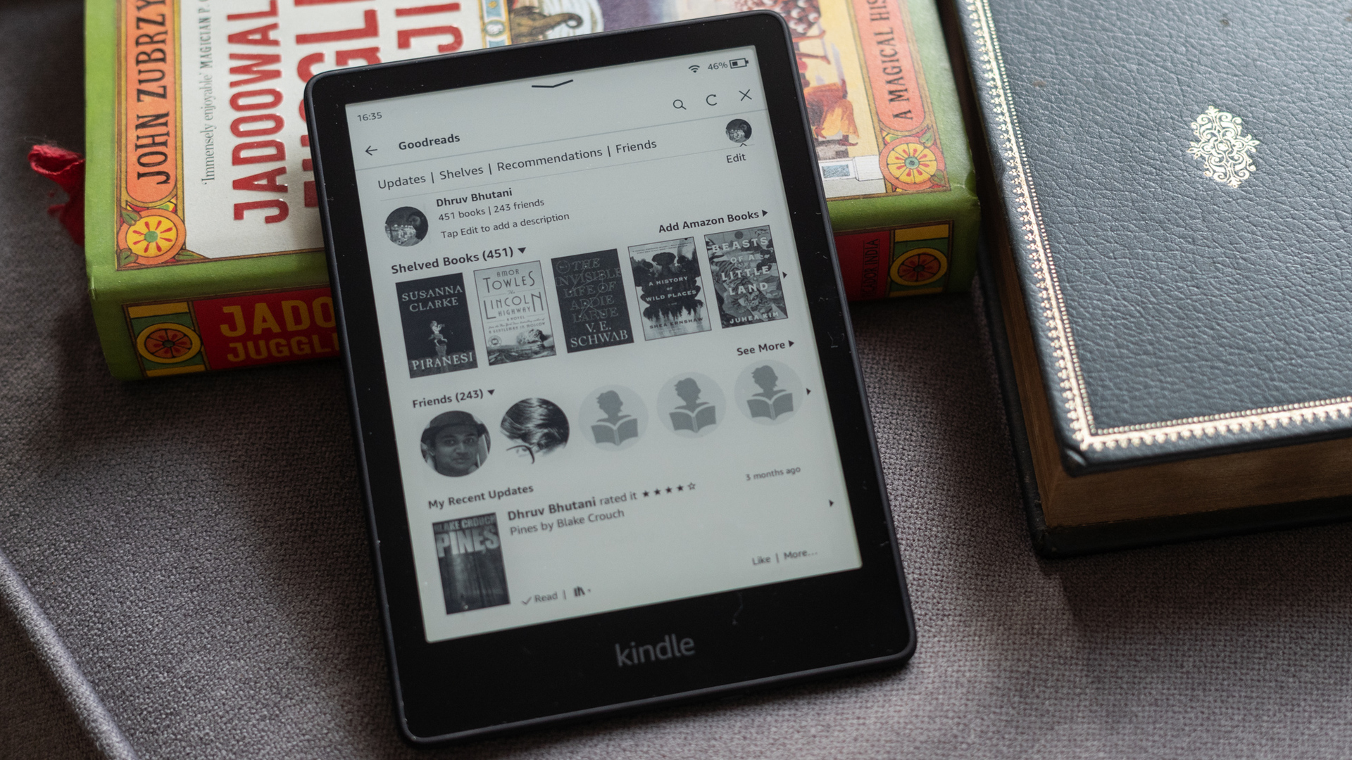 Kindle'daki Goodreads için Kindle Paperwhite 2021 ana sayfası