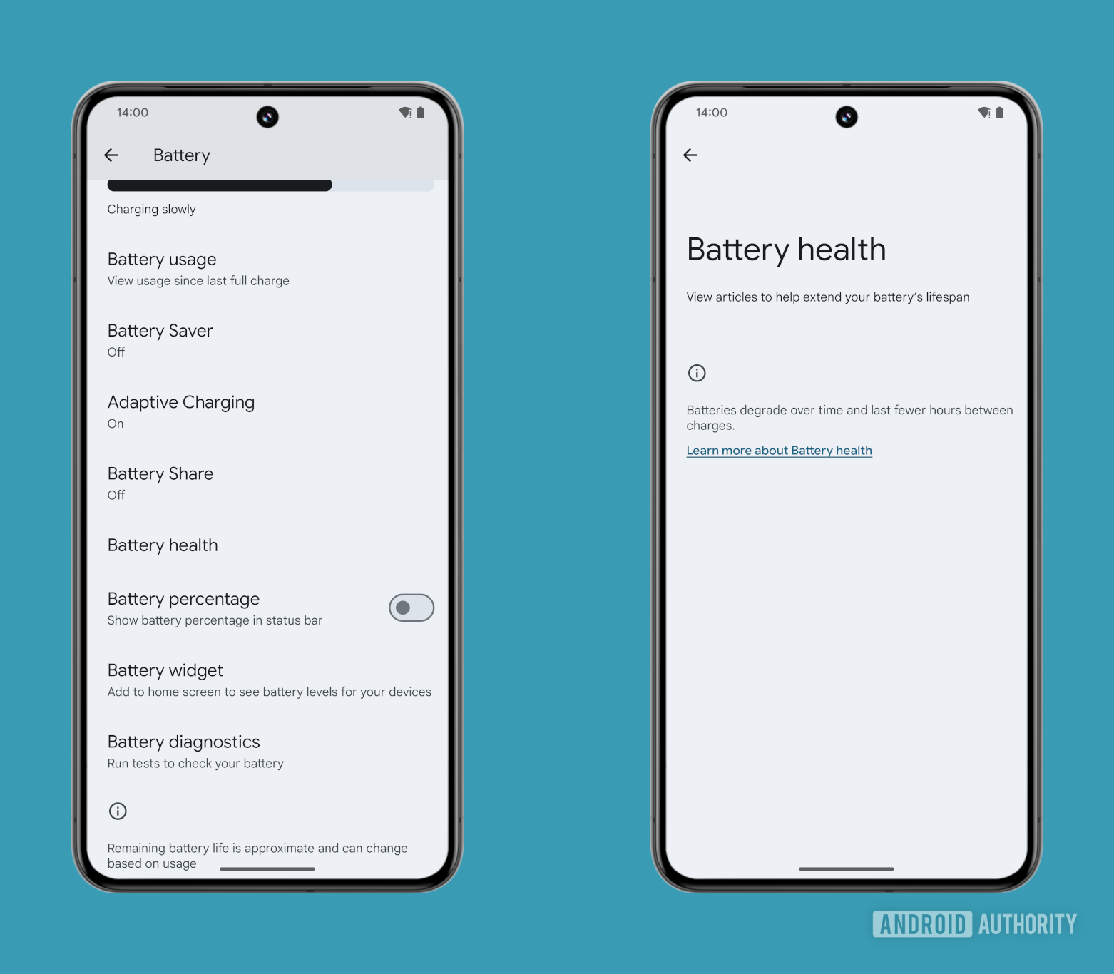 Android 14 QPR2 Beta 2 Pil Sağlığı ayarları