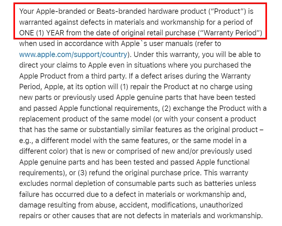 Apple ve Beats markalı aksesuarlar için Apple garantisi