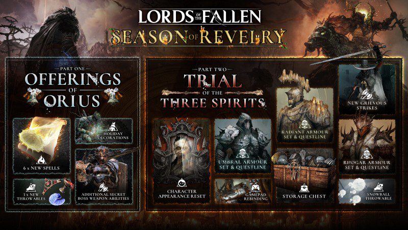 Lords of the Fallen ‘Season of Revelry’ Yeni Görevler, Silahlar, Büyüler, Zırhlar ve Daha Fazlasını İçeriyor