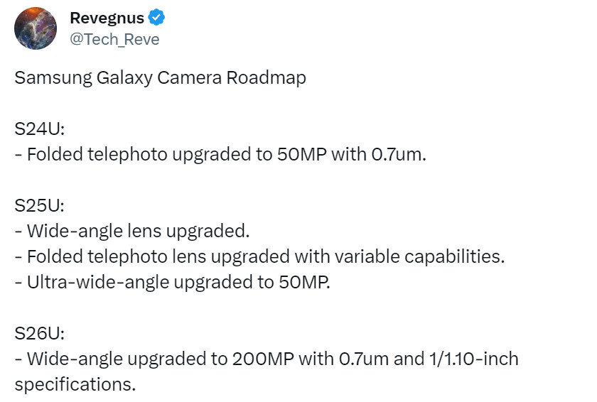 Revegnus aracılığıyla görünen Samsung Galaxy S Ultra kamera detayları.