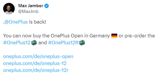 Max Jambor OnePlus Almanya satışları