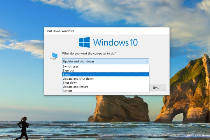 Windows 10 Uyku seçeneği.