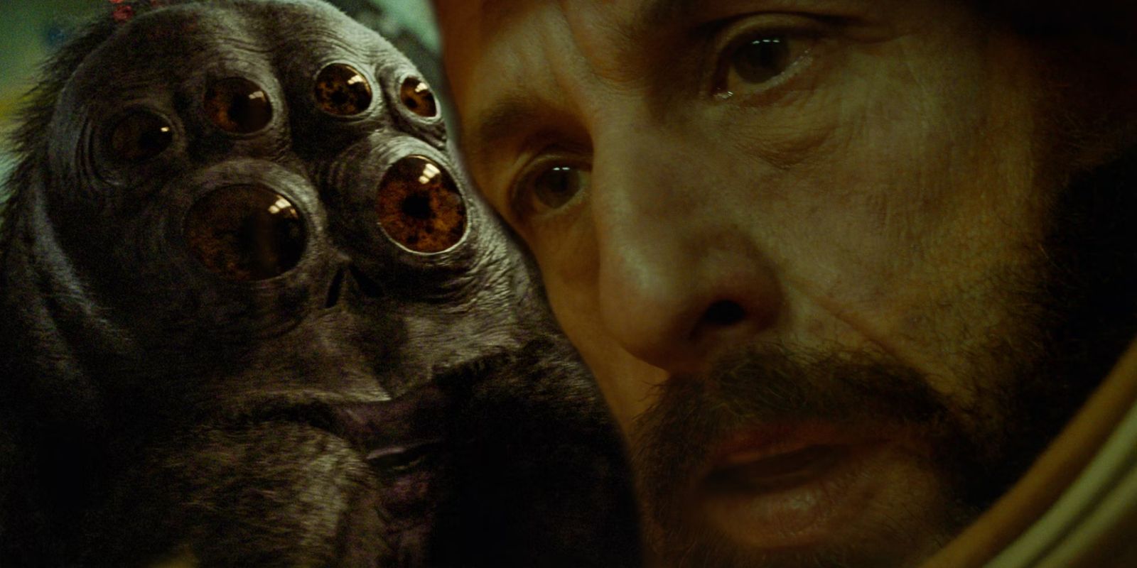 Örümcek Hanus ve Adam Sandler, Jakub rolünde Spaceman'de şaşırmış görünüyor